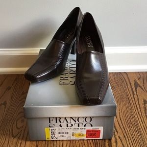 Franco Sarto brown heeled loafer